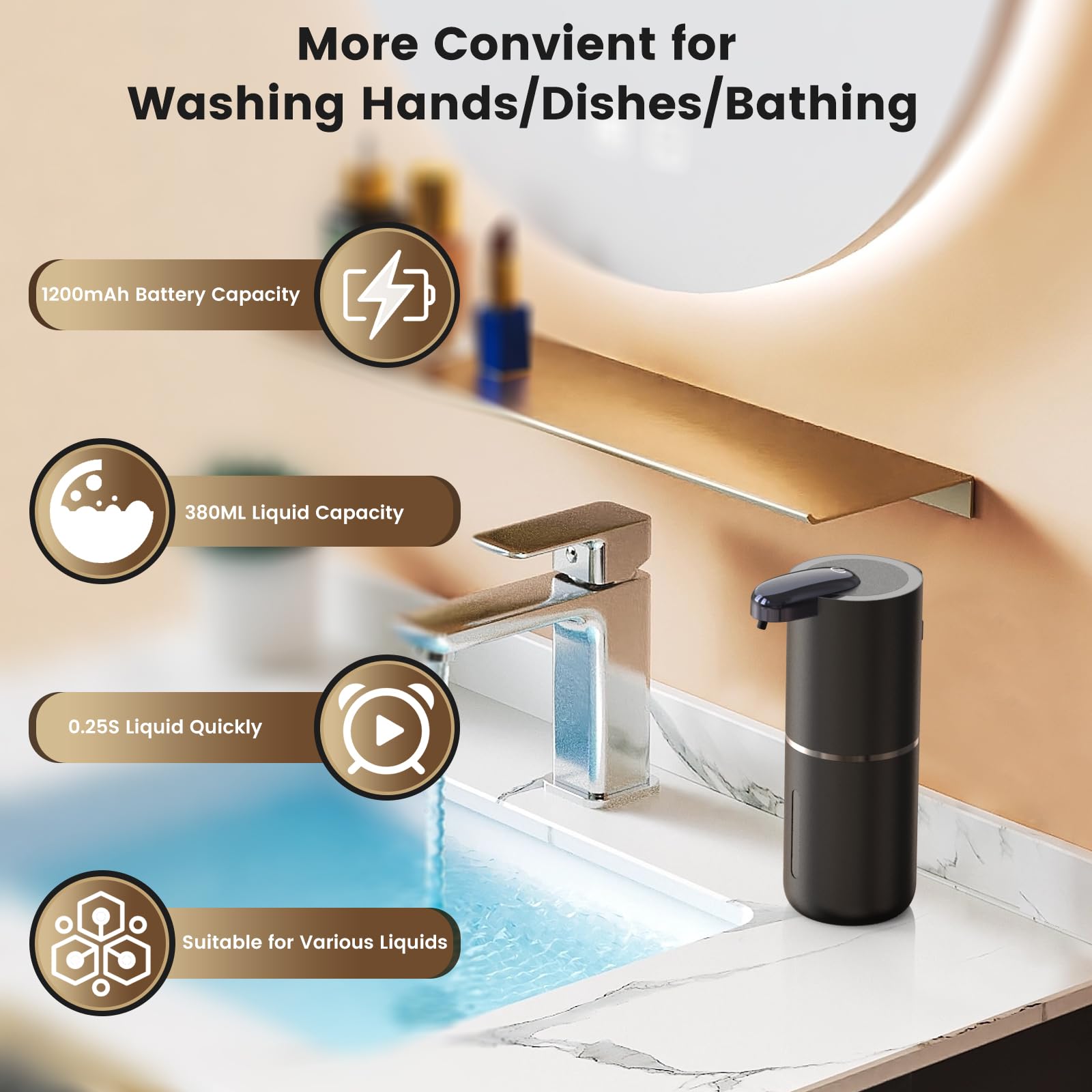 Aunmaon Distributeur De Savon Automatique Sans Contact, Volume Réglable