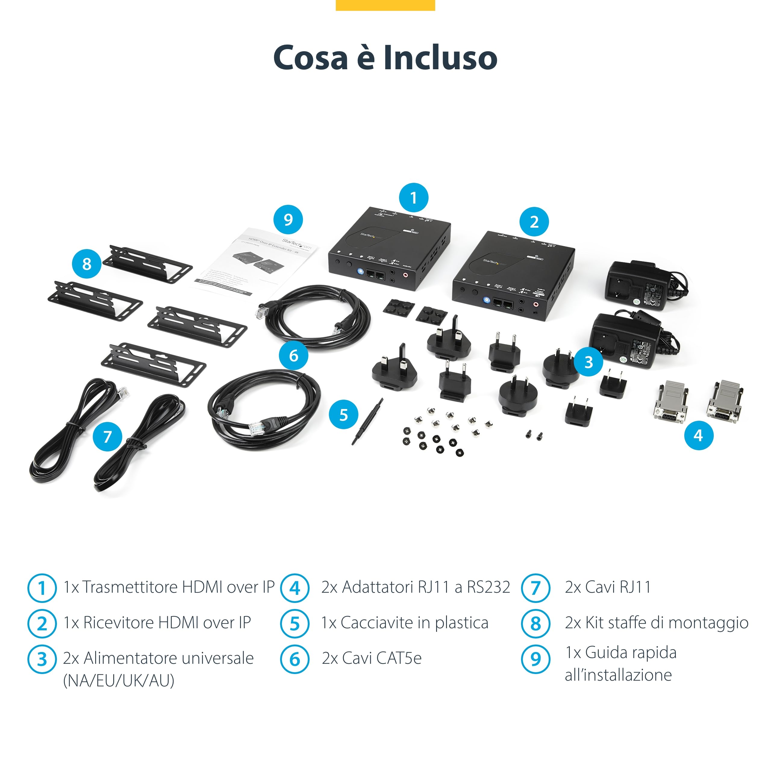 StarTech.com Kit Extender HDMI via IP con Supporto per Video Murale - Prolunga HDMI 4k
