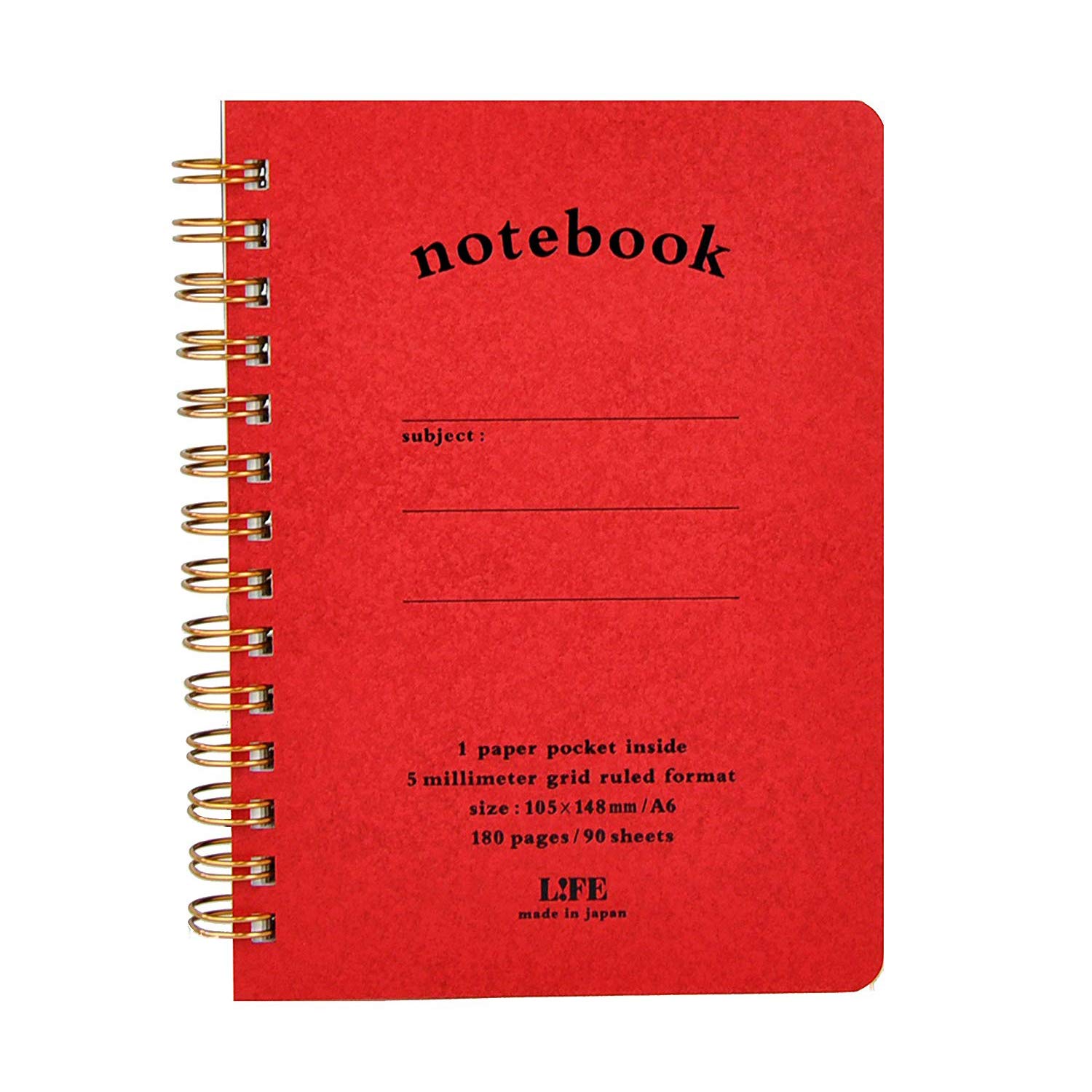 LIFE Note book pocket with A5 5mm Grid 90 Seets Green
