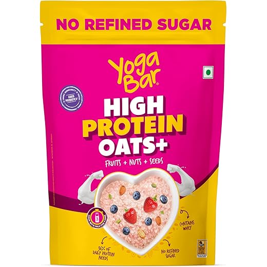 Yogabar High Protein Oats 850gm Fruit & Super Seeds 23g Prot
