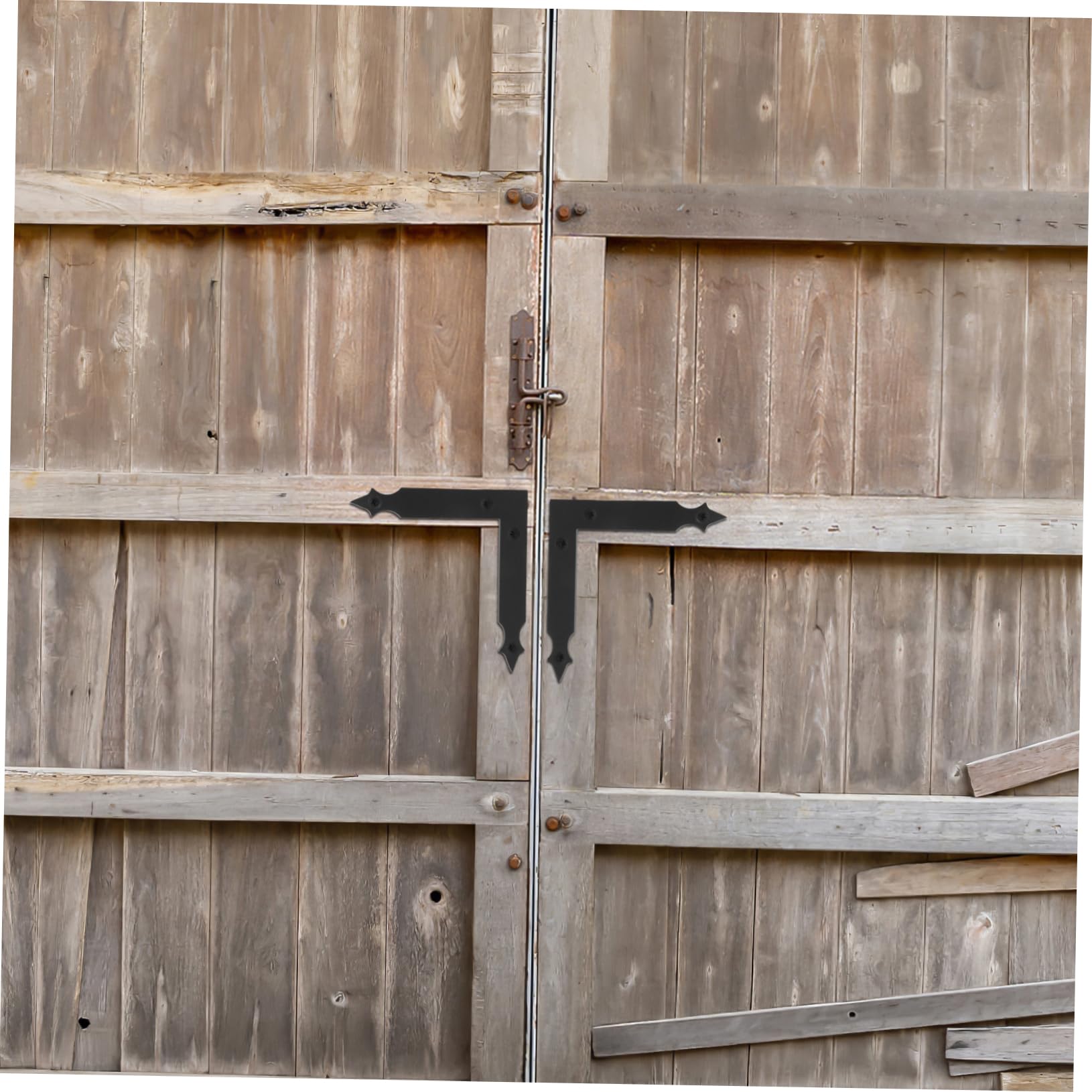 Zerodeko Staffe Angolari Stile Rustico Nero in Acciaio al Carbonio Set 4 Pezzi Supporto Decorativo Resistente e Funzionale per Porta da Garage e Cancello da Giardino