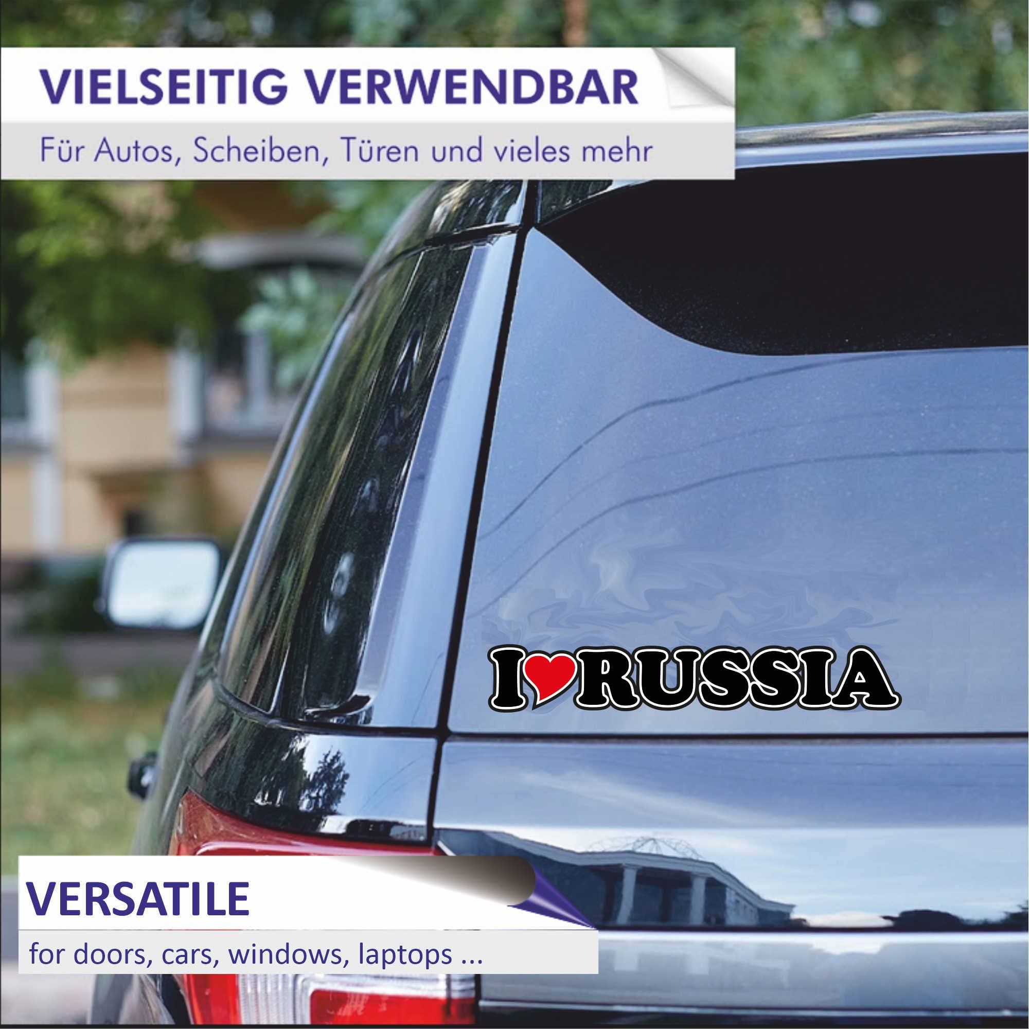 Adesivo per Auto I Love Heart, 15 cm, con Scritta in Lingua Inglese I