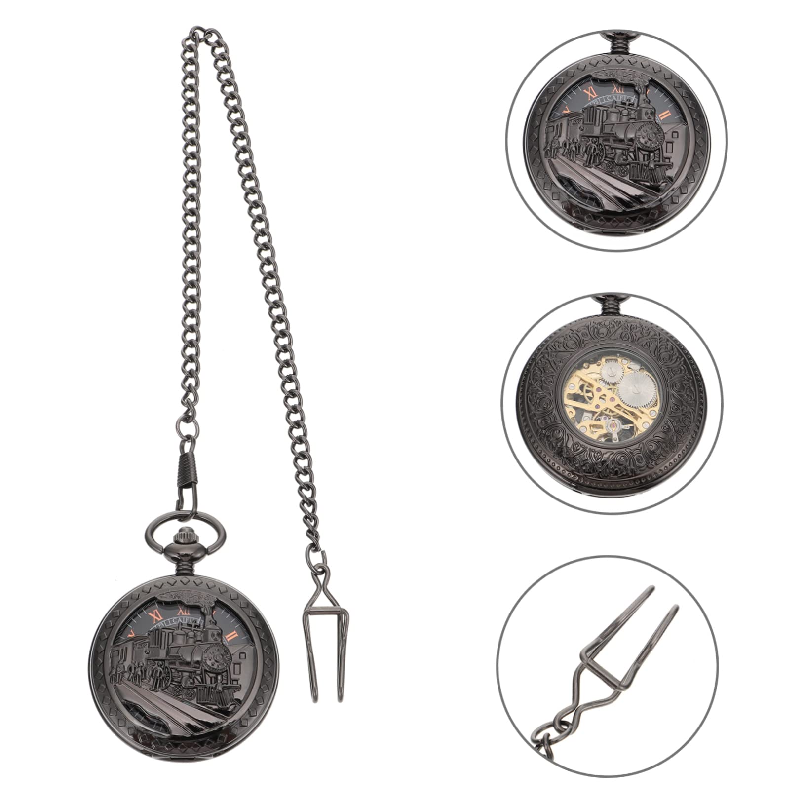 Vintage Reloj De Bolsillo Mecánico para Hombre Relojes Automáticos Retro Reloj De Bolsillo Reloj Tren Reloj De Bolsillo Collar Vintage Reloj Hombre Collar Reloj para Hombres Tren