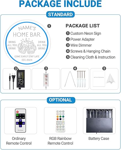 Miniatura 9 de Letrero de neón de barra LED personalizado para bar en casa, letrero de barra de neón personalizado con control remoto de sincronización para