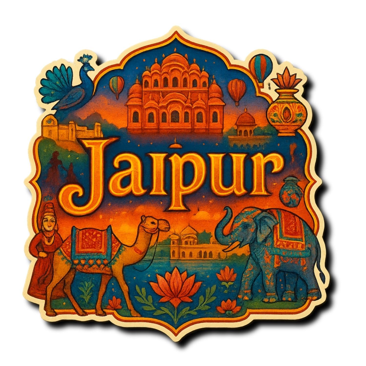 Kashmir Fridge Magnet - Stunning India Art -22 Kashmir Fridge Magnet - Stunning India Art -22