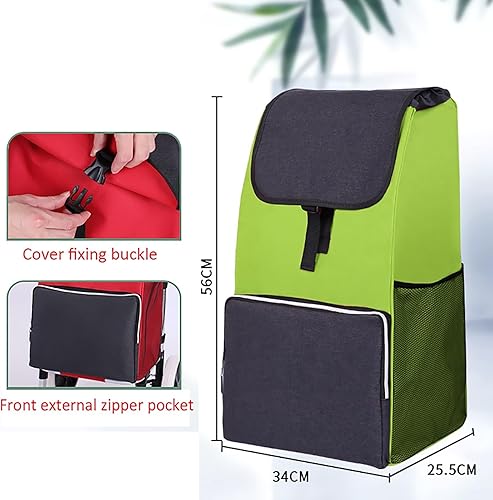 Miniatura 8 de SH-gwtc - Bolsa de repuesto para carrito de la compra, bolsa de almacenamiento, impermeable, con bolsillos laterales y frontales (13.4 x 9.8 x