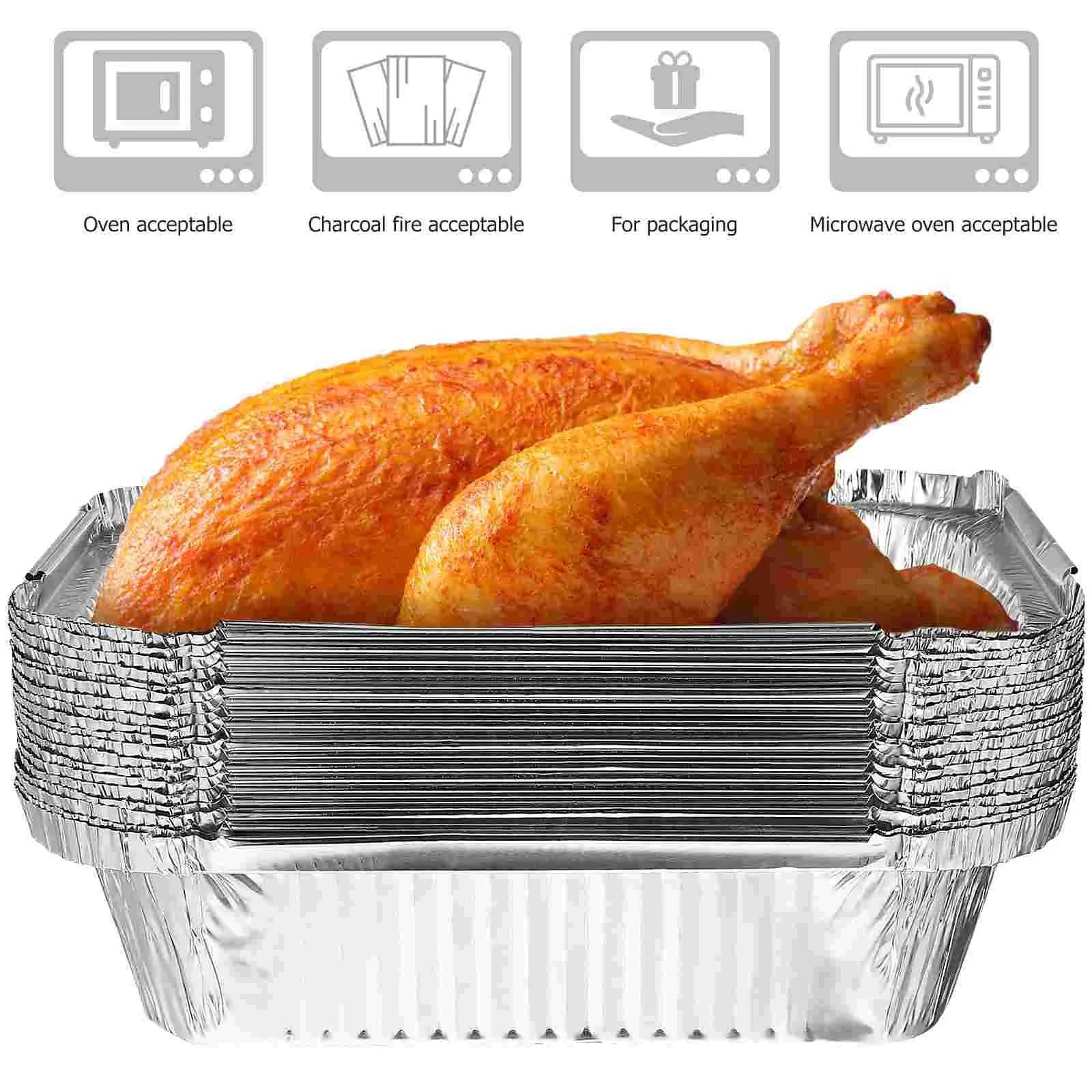 teglie in Alluminio, Teglie in Alluminio for Forno, arrosti e grigliate: 15 cm x 12 cm x 5 cm/5,91" x 4,72" x 1,97" 50 Pezzi