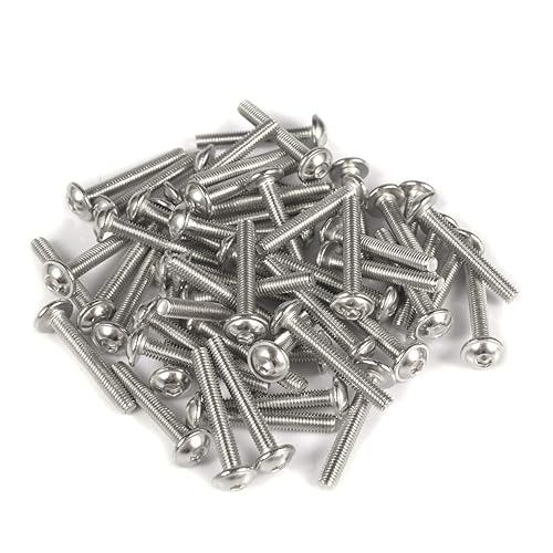 Miniatura 6 de Tornillos de cabeza de casquillo M5-0.031 x 0.472in, tornillos de cabeza de botón con brida de acero inoxidable 18-8 304 Allen hexagonal, rosca