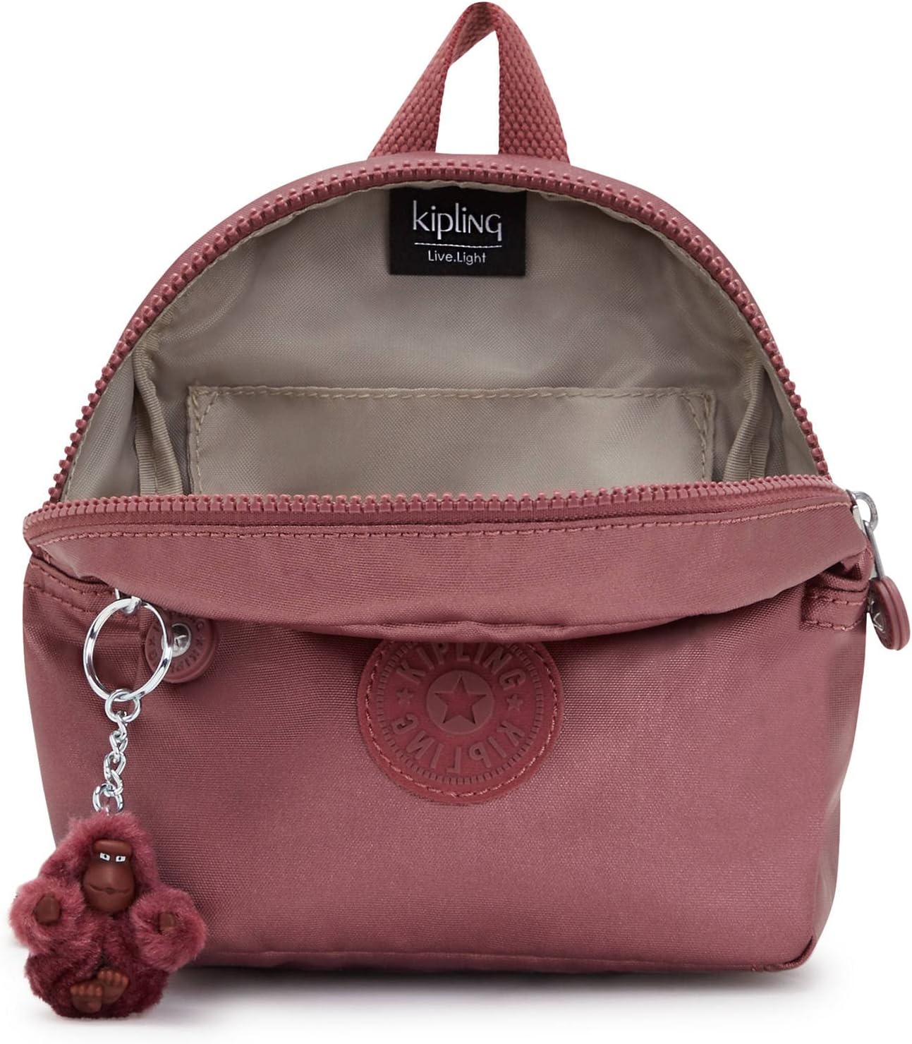 Kipling Winnifred Small Metallic Backpack Dark Maroon Metallic