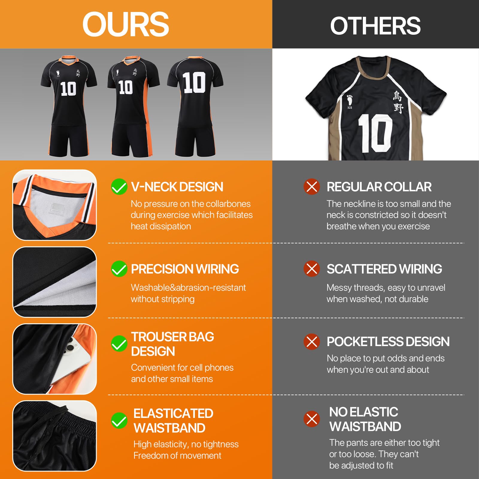Sternstunde Karasuno Uniform Shouyou Hinata Halloween Cosplay Haikyuu Disfraz de anime
