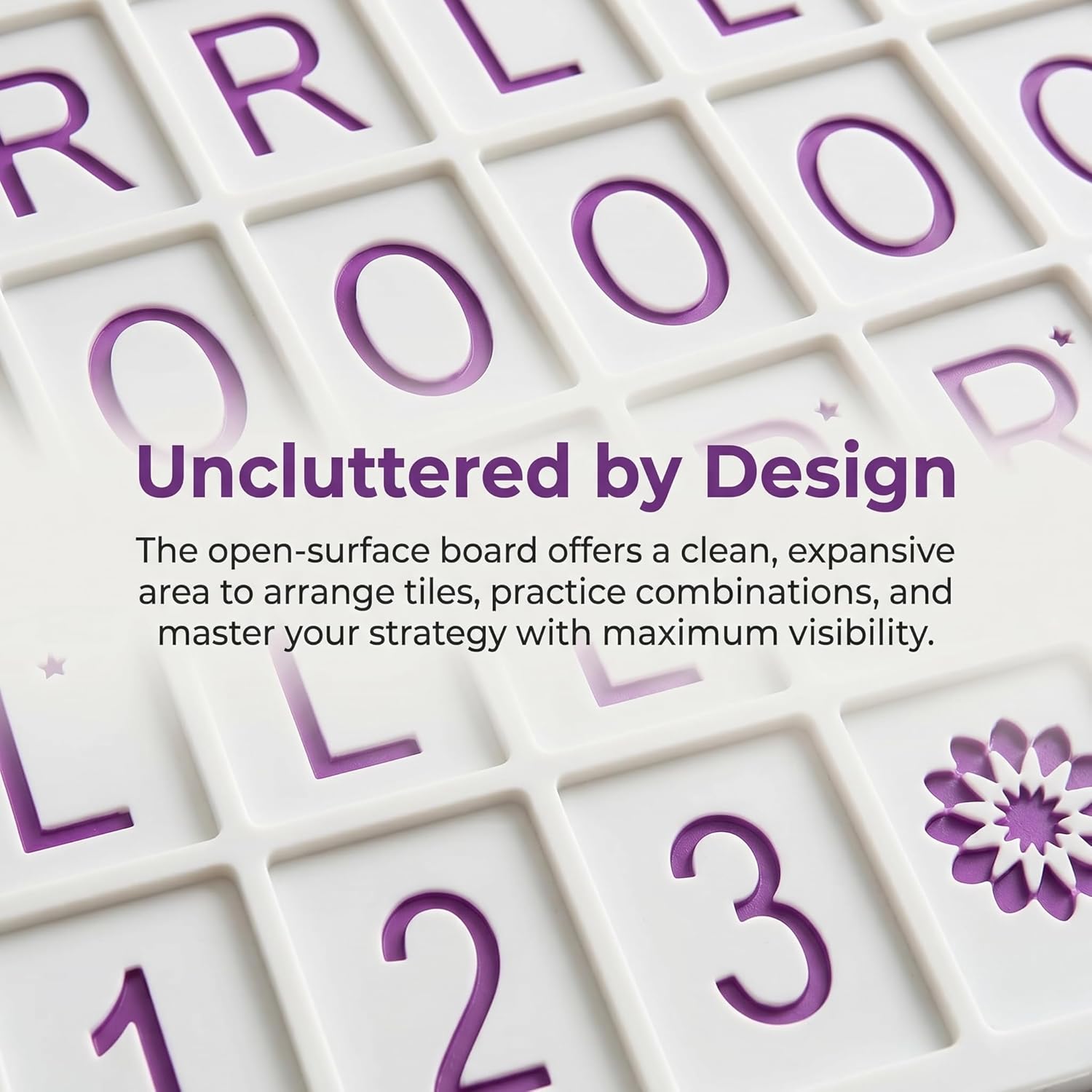 Mahjong Practice Board, 3D Printed Mahjong Practice Board with 24 Slots, Portable Tile Pattern Learning & Strategy Practice Boards for Beginners and Advanced Players (Purple, with Flowers)