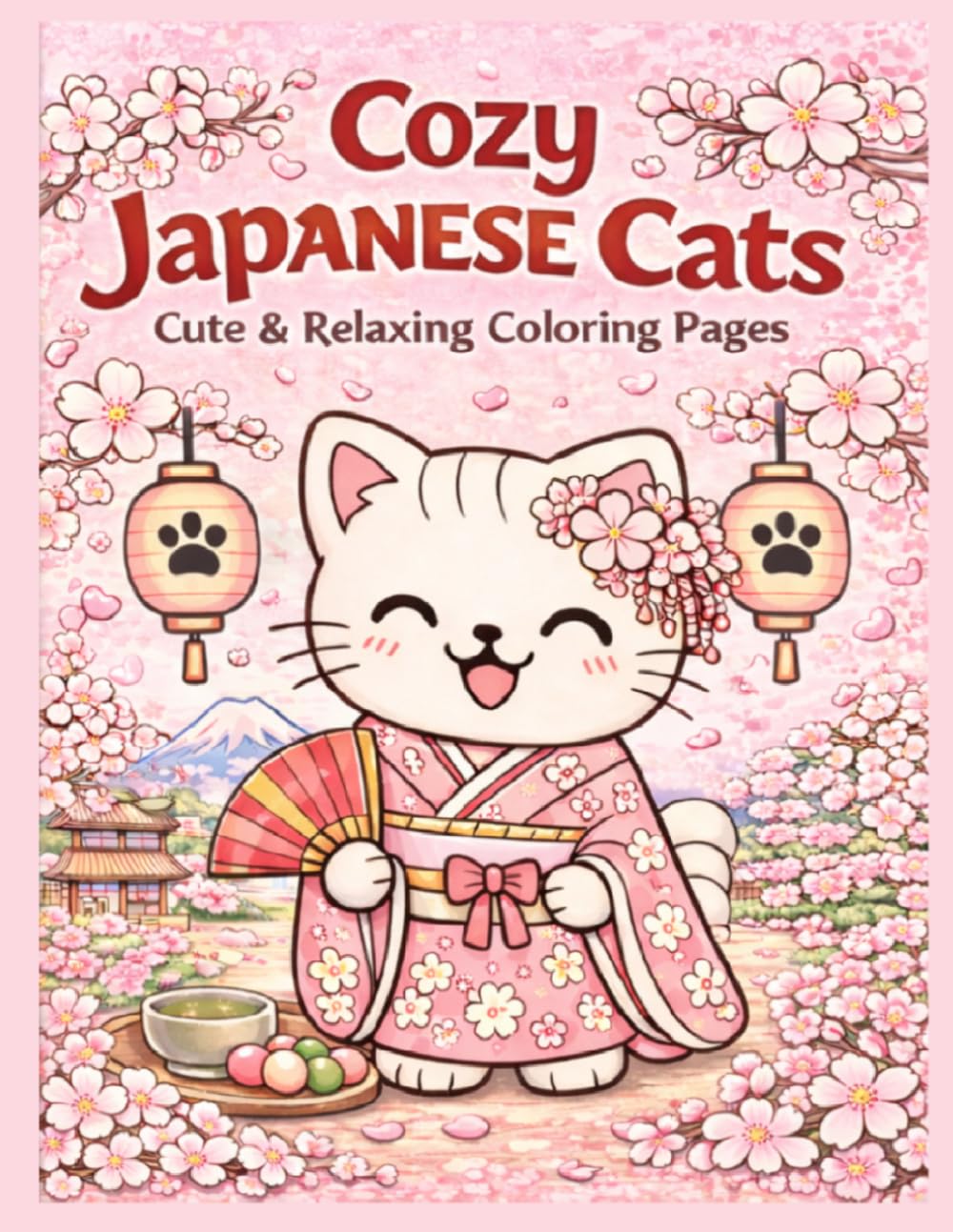 Cozy Japanese Cats Coloring Book: Cute & Relaxing Coloring Pages