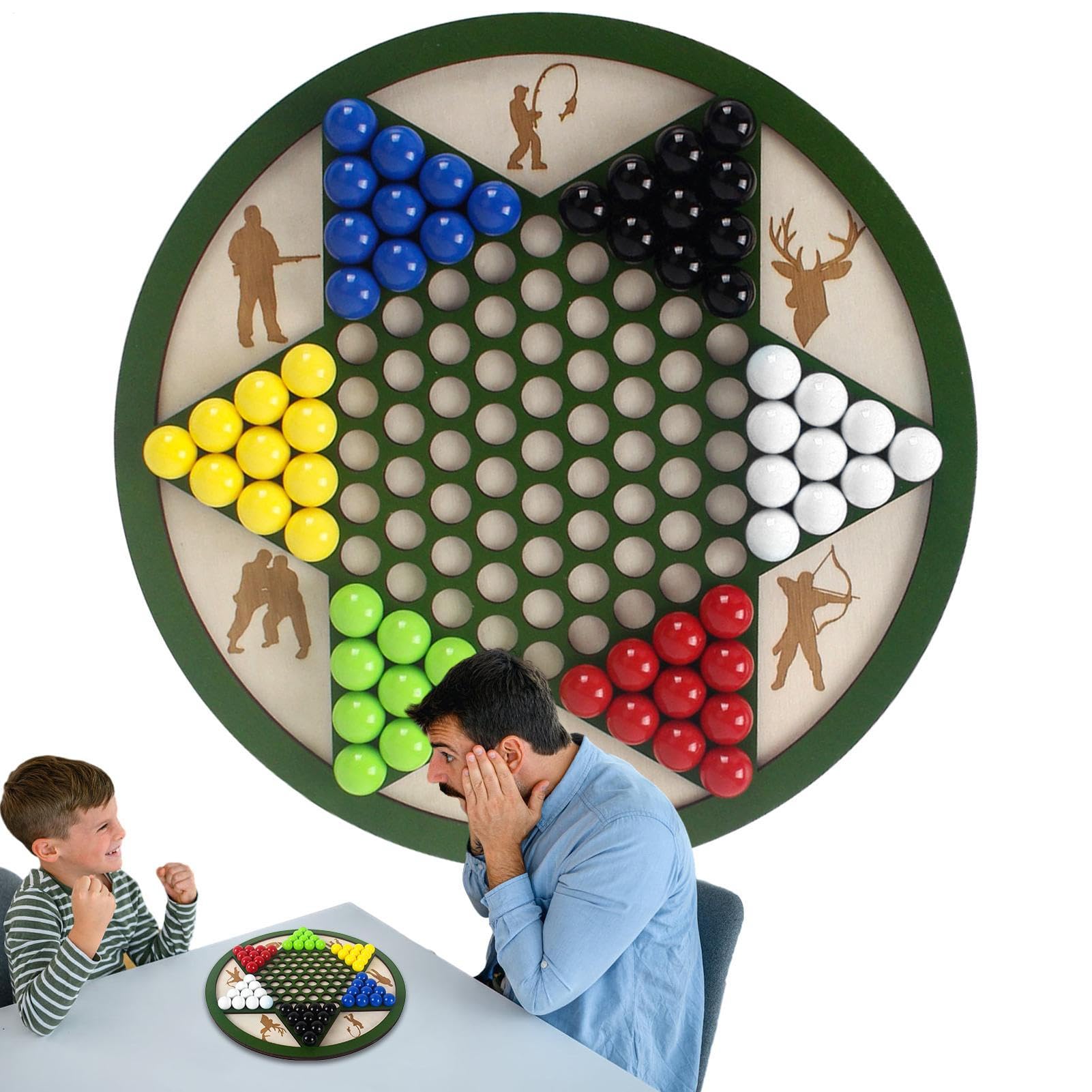 Solitär Spieleset | Holz Sternhalma Spielbrett,Strategiespiel Für Familienabende Gartenpartys Erwachsene Und Kinder