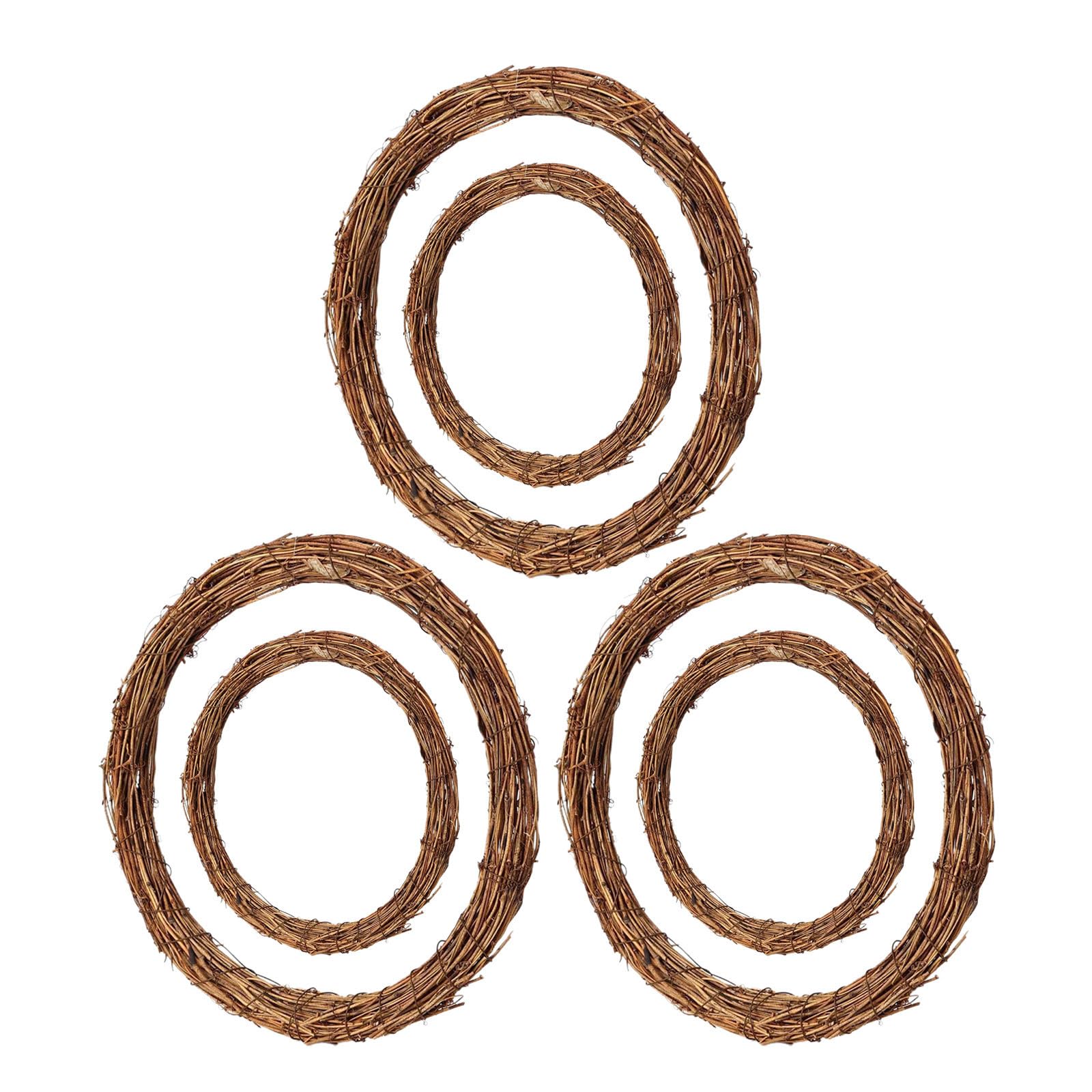 Toyvian 18 Pcs Couronne en Rotin Tressé Ronde, Style Rustique Vintage, | Anneau Artisanal Robuste, Usage Déco Maison et Mariage, Entretien Facile, pour Noël et Arrangements Floraux