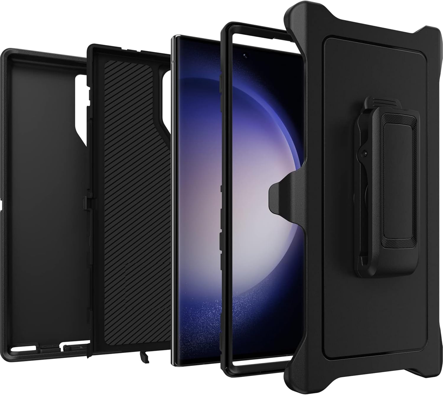 Defender Case Compatible with Samsung Galaxy S23 Ultra Case 5G with Port Protection and Belt Clip Black
