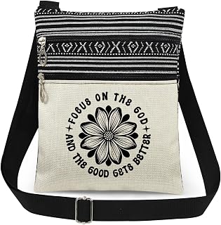 Inspirational Floral Design Purse Focus on the God Print Messenger Bag with Adjustable Strap Thoughtful Present for Sisters Loved Ones Purse Nice Gift Idea for Women Crossbody Bag