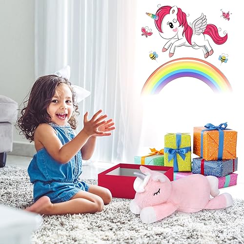 Miniatura 2 de GEWUJATOP Animales de peluche con peso de unicornio, animales de peluche de unicornio de 14 pulgadas, juguetes de peluche de unicornio con peso para
