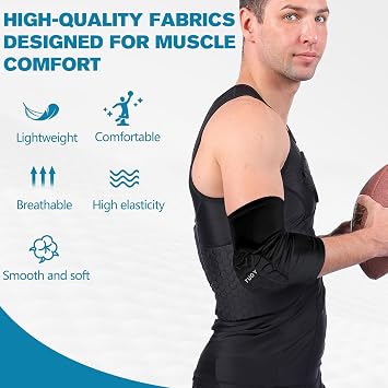 Elbow Pads Compression Padded Arm Sleeves Elbow Protection Pads for Basketball Football Baseball Volleyball