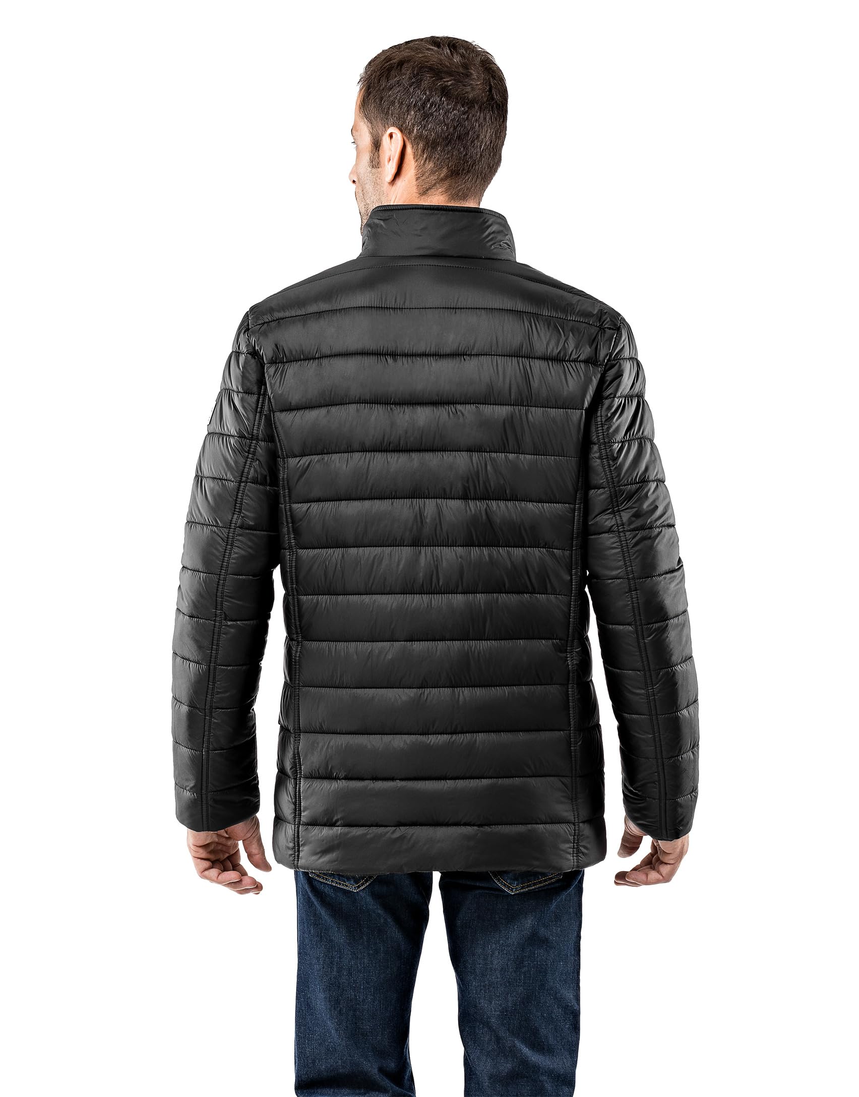 Vincenzo Boretti Chaqueta acolchada, ligera y suave, ajustado, moderna por pespuntes a cuadros y vivos, cuello levantado, cremallera de dos vías, grandes bolsillos prácticos
