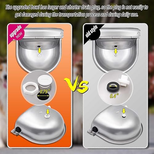 Miniatura 4 de Bebedero automático de acero inoxidable con válvula de flotador, cuenco de agua automático para perros, ganado, cerdo, pollo, cabra con tapón de