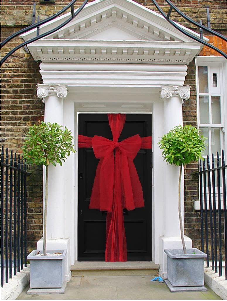 The Chair Cover Company Christmas Decoration Front Door Bow Wedding Traditional 9m To Make Doors Festive (Red)