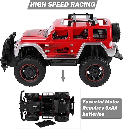 Miniatura 4 de Camión de control remoto para niños, escala 1:12, camión monstruo grande a control remoto, vehículo rastreador de pie grande, regalo para niños