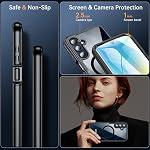 Magnetic for Samsung Galaxy A16/A17 5G/4G Case with Built-in Screen Protector, 360° Shockproof Military Grade Protection, Rugged Bumper Cover for Samsung A16/A17 5G/4G, Black