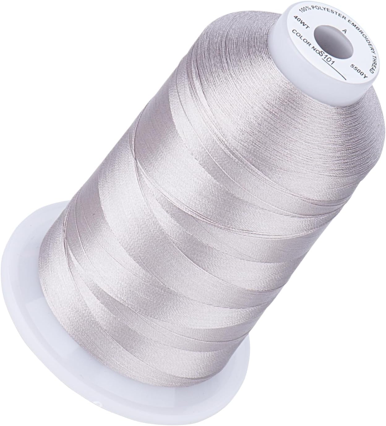 Simthread Embroidery Thread Steel Gray S101 5500 Yards, 40wt 100% Polyester for Brother, Babylock, Janome, Singer, Pfaff, Husqvarna, Bernina Machine
