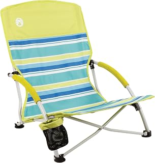Coleman Utopia Breeze Beach Chair - Lightweight 5.3 lb Portable with Cup Holder, Carry Bag, 250 lb Capacity for Sand & Yard