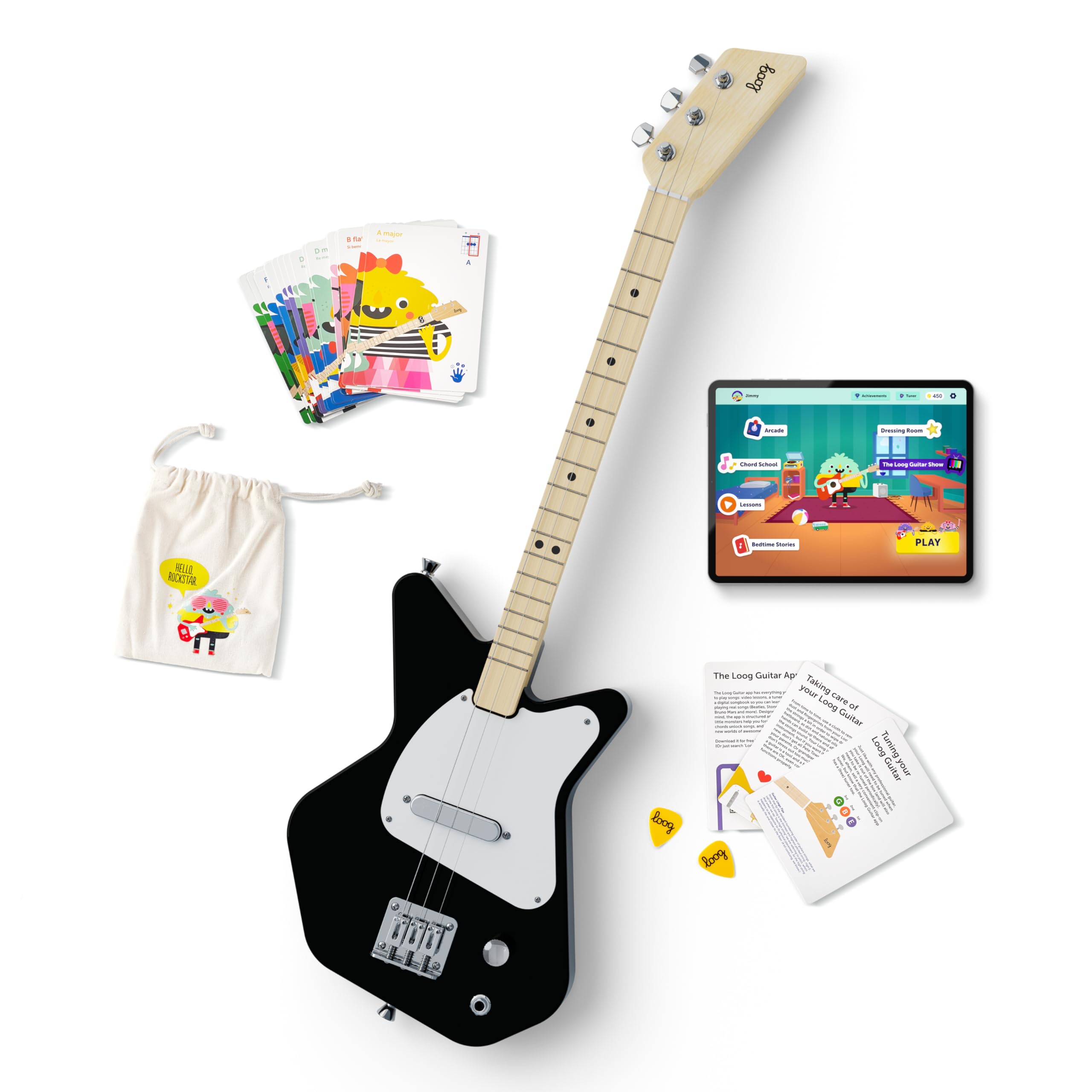 Amazon.com: Loog Pro Electric kids Guitar Ages 6+ Learning App and