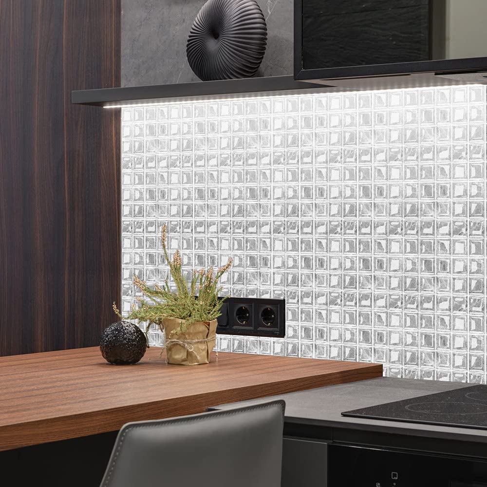 Adesivi Per Piastrelle 3D Mosaico 30 Pezzi | Carta Da Parete Autoadesiva Per Cucina E Bagno - Foto 6