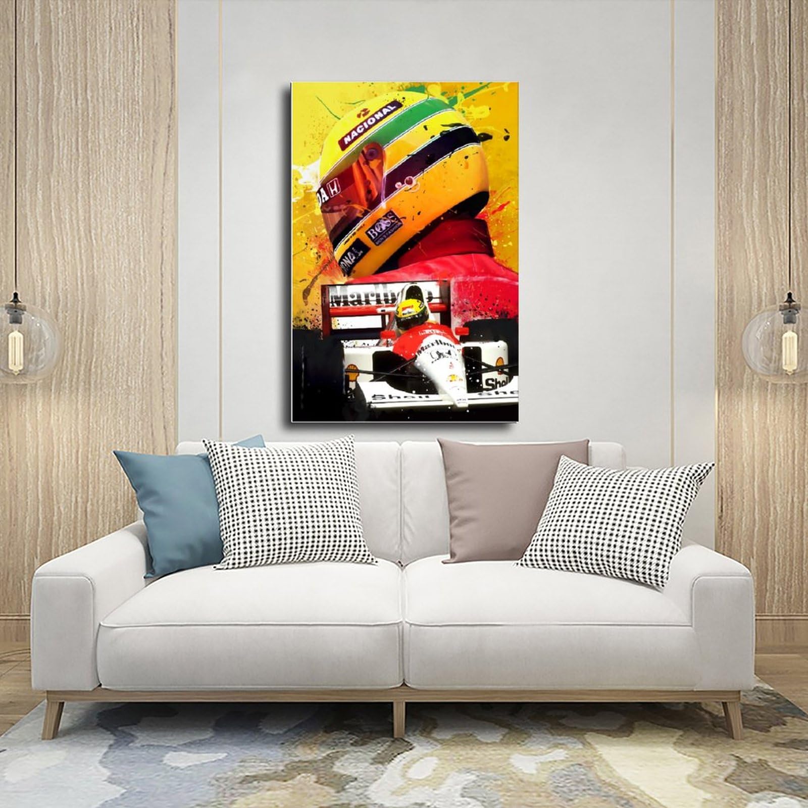 Tableau Toile Ayrton Senna Formule 1 McLaren - Décoration Murale Moderne - Idée Cadeau Homme