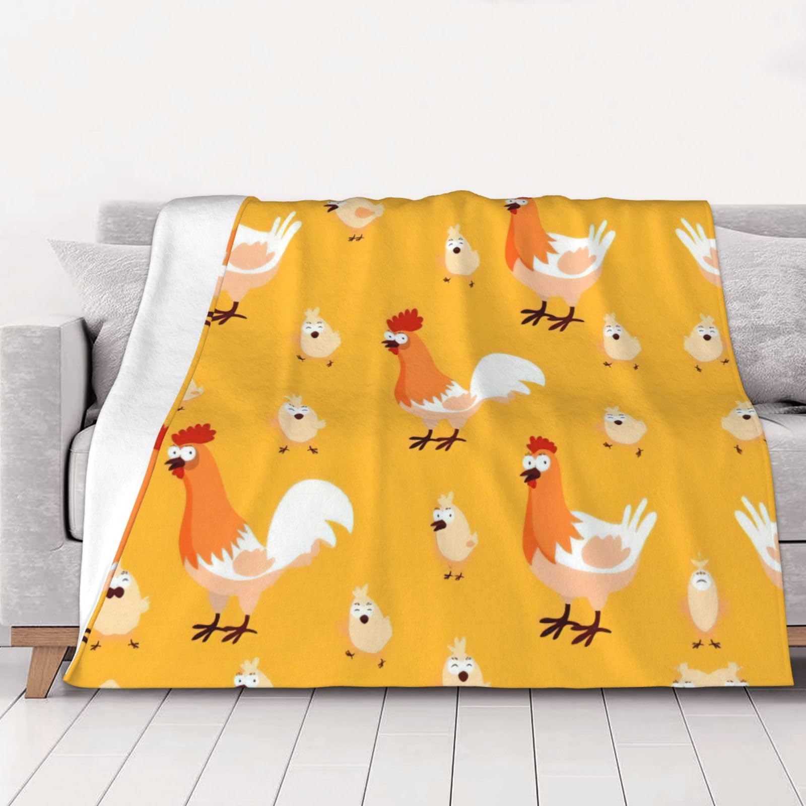 Couverture lavable super douce motif poule toutes saisons lit et canapé