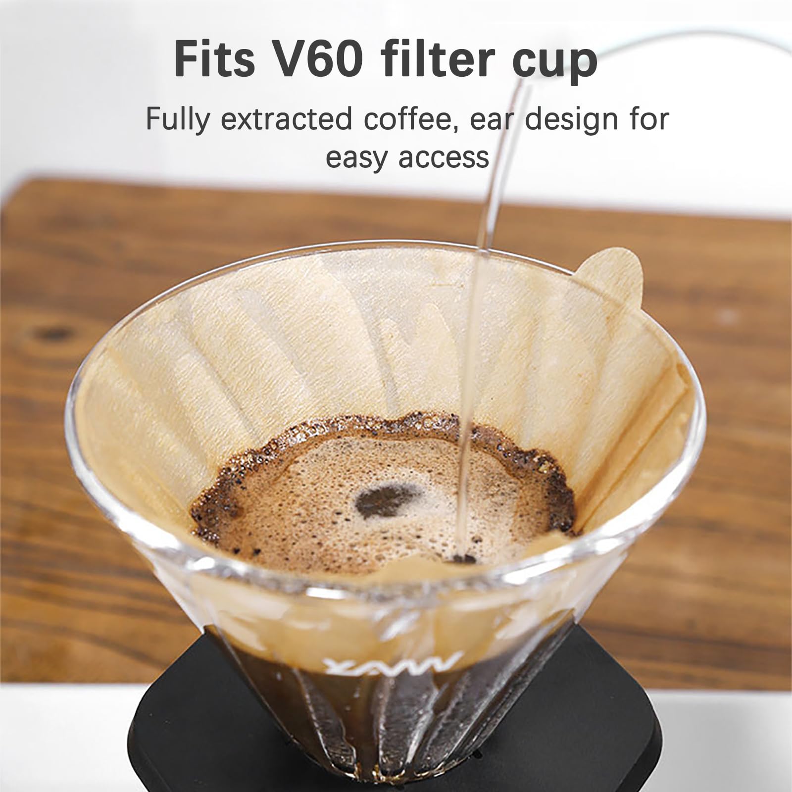 Kaffeefilter Papier – 200 Stück V-förmige Filter, Ungebleicht, Für Handfilter Und Kaffeemaschinen
