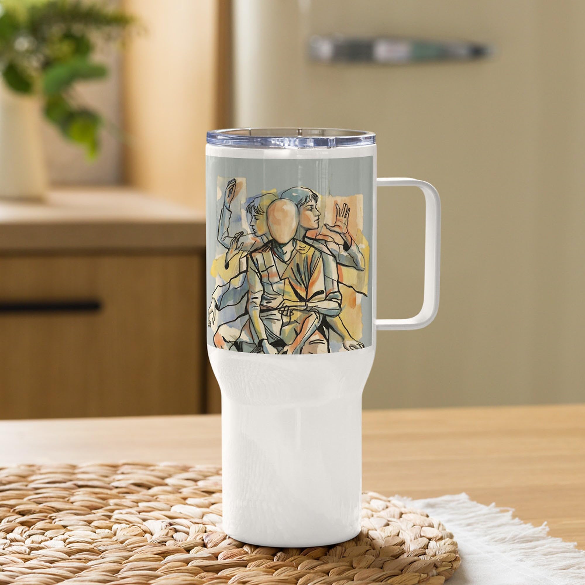 Taza de Viaje Síndrome de Tourette con Asa, Regalo para la Comunidad Tourette