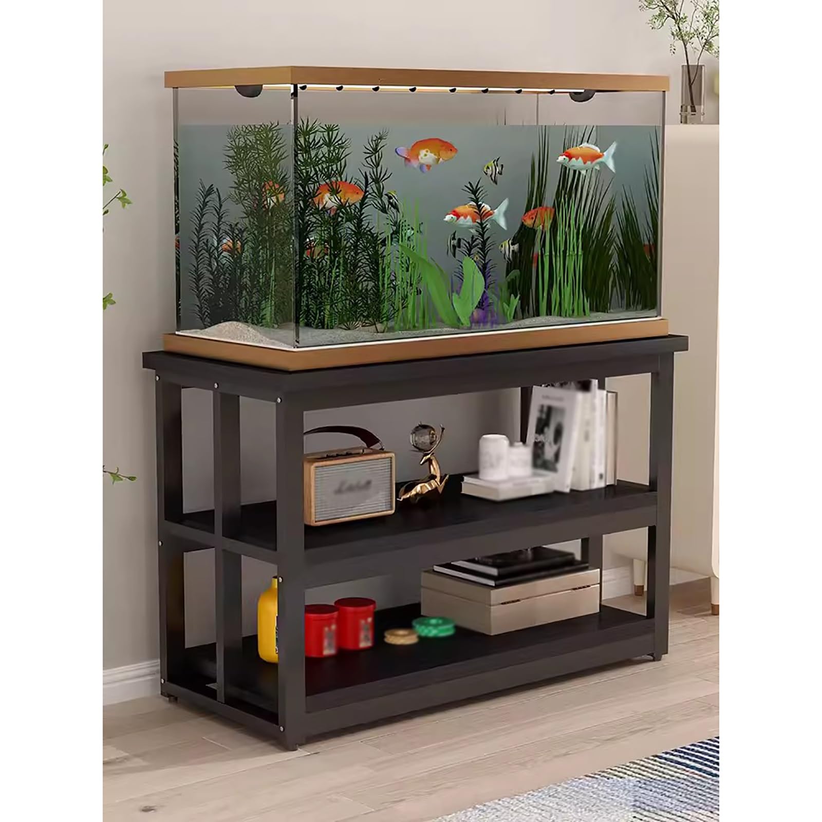 Stojak na akwarium, półka z półką - Wytrzymały metalowy stojak 3 poziomy do akwarium - Stojak na terrarium dla gadów i żółwi - Stojak do terrarium - Stojak na akwari