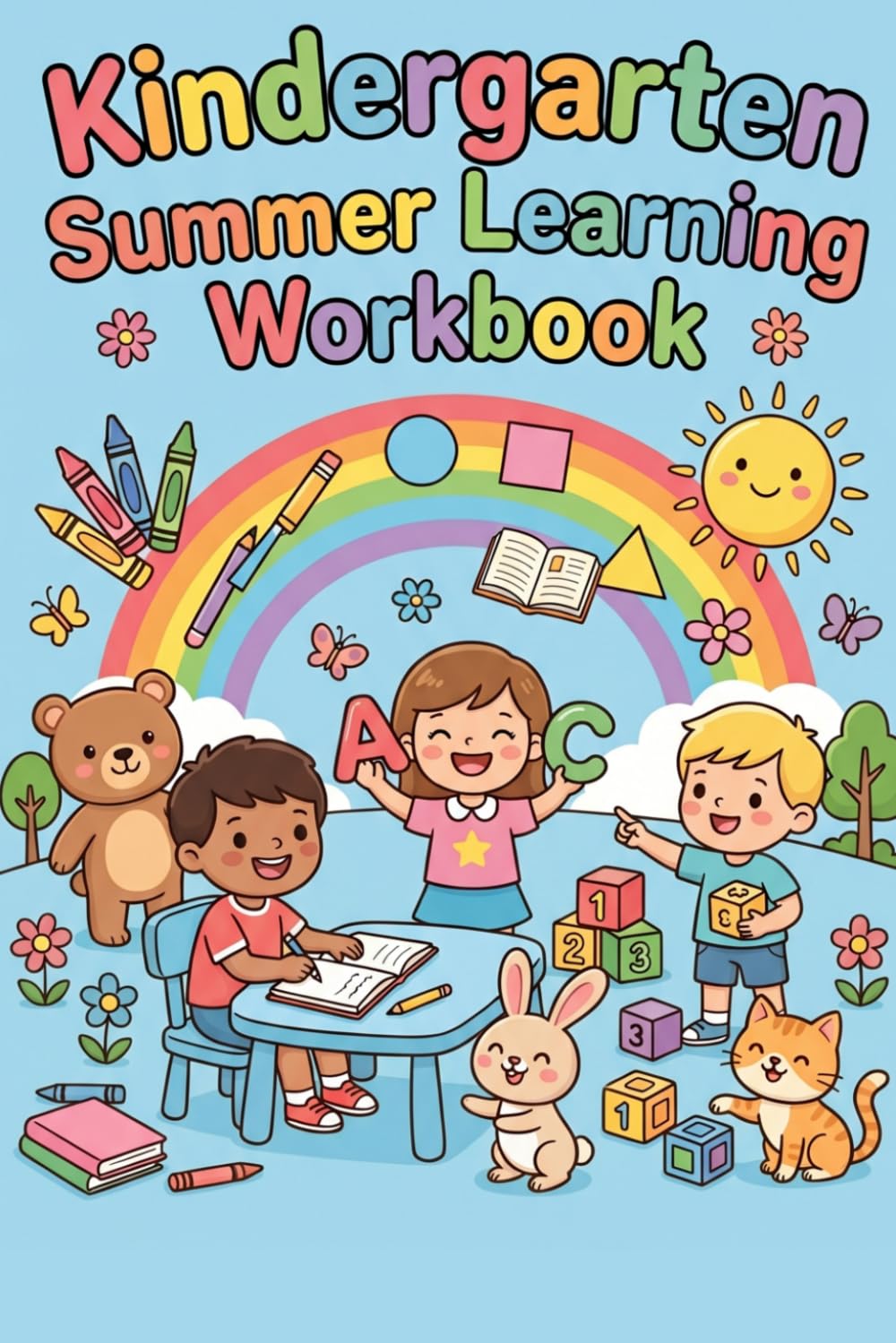 Kindergarten Summer Learning Workbook: 100 Fun Activities for Reading, Writing, Math, Phonics, Counting, Shapes, Coloring, Mazes & First Grade Readiness for Kids Ages 5–6