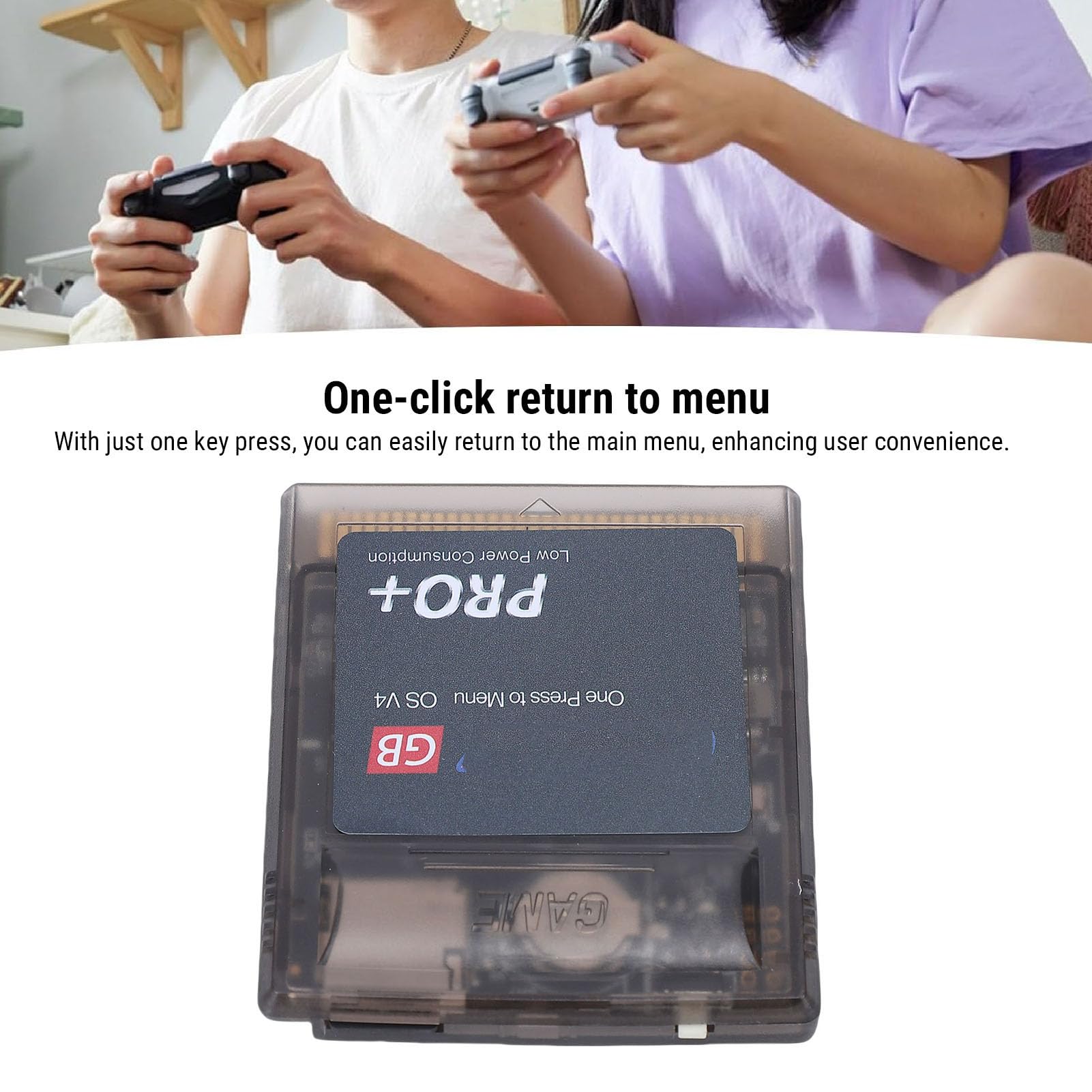 Sxhlseller Cartouche Flash Gameboy, Cartouche Multi-jeux 1000 en 1 avec Carte Mémoire 4G, économie D'énergie Automatique, Compatible avec les Consoles GB GBC, Prend en Charge MBC1 MBC2 MBC3 (Gris