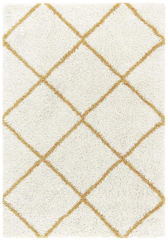 Image of SAGON Anti-Skid Shaggy Carpet Rug for Home | Ultra-Soft Plush Floor Mat for Living Room & Bedroom | Non-Slip, High-Density, Cozy Luxury Decor| 6 x 9 Feet Ivory Yellow Box