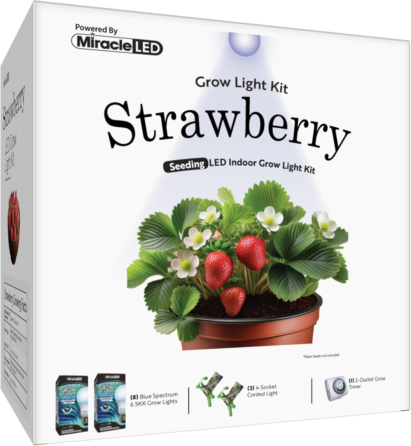 Miracle LED Strawberry Starter Grow Kit (6.5KK Blue Spectrum Edition 2-Pack)
