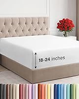 CGK Unlimited Extra Deep Queen Fitted Sheet White - Fits 18-24" Mattresses, Ultra Soft Microfiber, Wrinkle-Free, 52K+ 4.5-Star Reviews