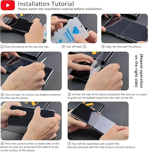 Miniatura 5 de WILLONE Protector de pantalla solo para Motorola Razr (2023) modelo 2023 (2 protectores de pantalla interiores de TPU y 2 protectores de lente de