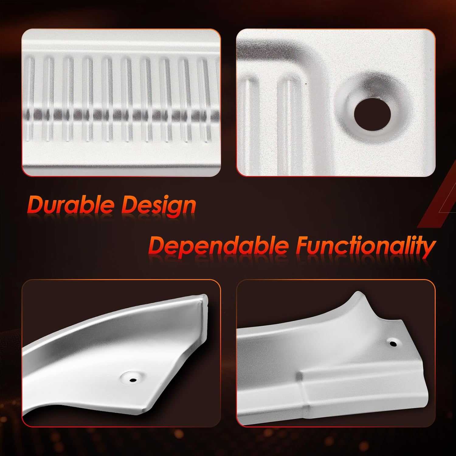 Door Sill Protector Kit, Compatible with 1978–1991 Chevy GMC C/K R/V Series Pickup, Aluminum Door Edge Guard Scratch Protector Interior Trim Accessory, 4PCS