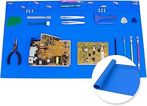 Extra Large Welding Mat Oversize 70cm x 40cm 932°F Heat Resistant Silicone Work Mat Large Repair Mat for Electronics Mobile Phone Repair (Blue)