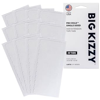 Single Sided Pro Hold Replacement Tape for Hair Extensions - 5-7+ weeks of wear - Strong Hold and Residue Free One Sided Tape for Extensions - 144 tabs - Made in USA