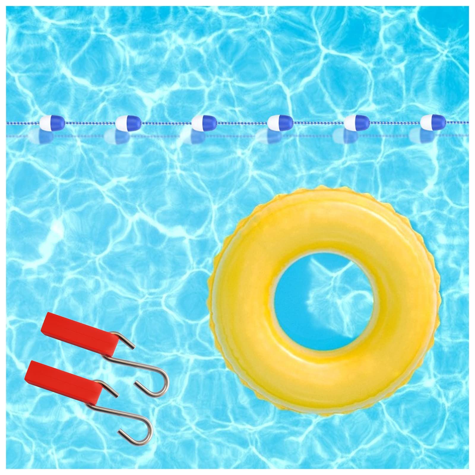 Corde de séparation pour flotteurs de piscine : finis les liners rayés avec l'attache inox 5m