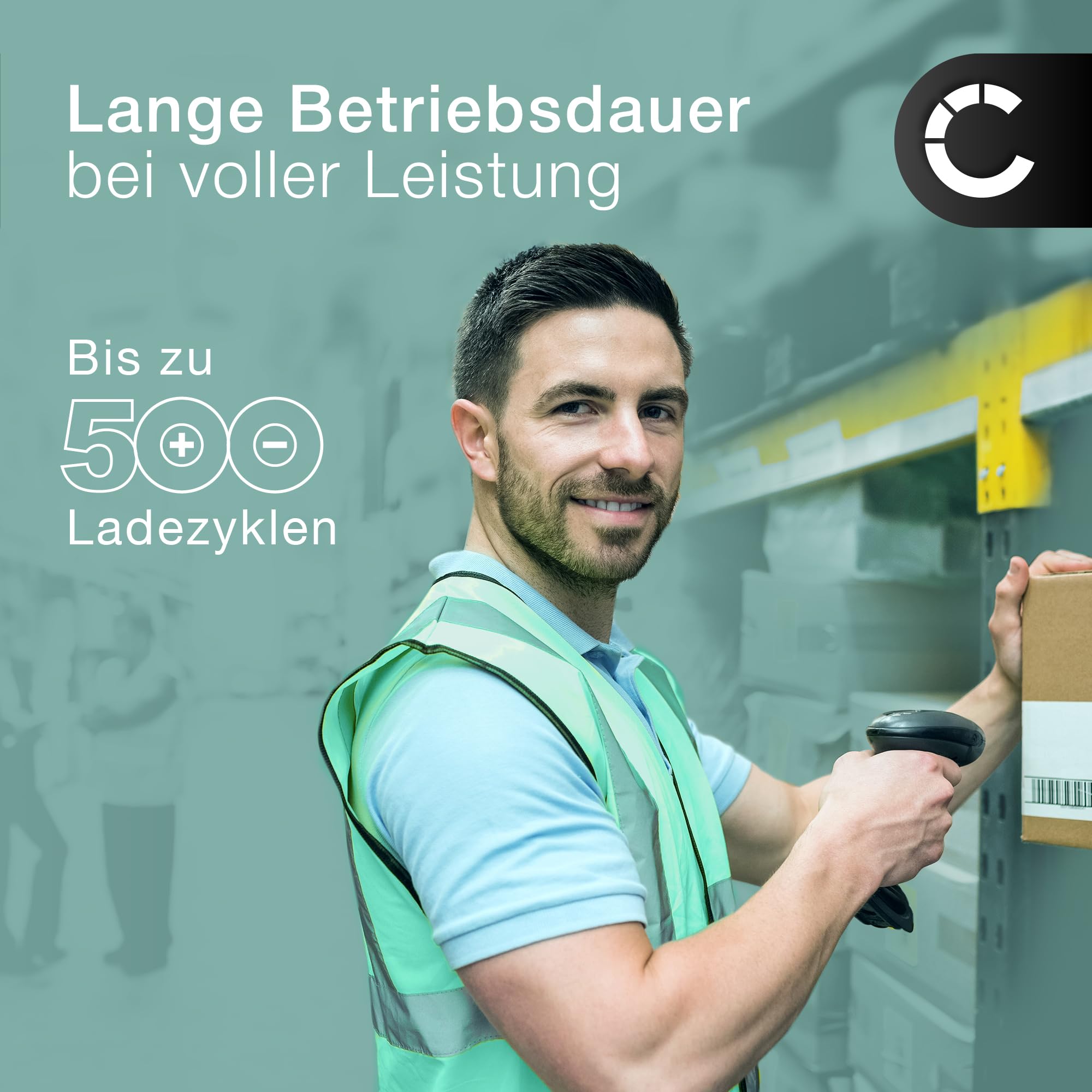 CELLONIC 1x Akku für Barcode Scanner Kompatibel mit Honeywell Voyager 1202, Xenon 1900, Xenon 1900g, 013283 - (3400mAh, 3.7V)