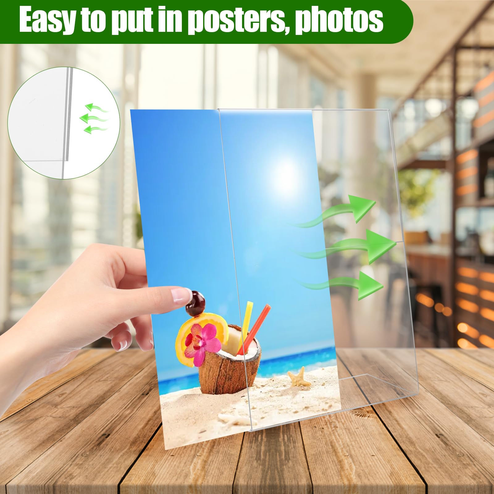 MIVIDE 24 Pezzi Espositori da Tavolo in Plastica A6, 150 x 100 mm Trasparente Espositore per Poster in Acrilico, Supporto da Tavolo A6 per Ristoranti, Menu, Hotel, Caffè