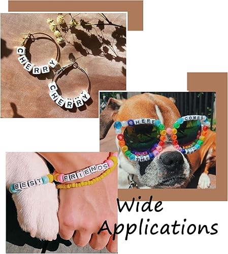 Miniatura 4 de FASHEWELRY 300 cuentas de letras acrílicas en forma de cubo de 0.236 x 0.236 pulgadas, letras D, cuentas del alfabeto para hacer pulseras, collares,