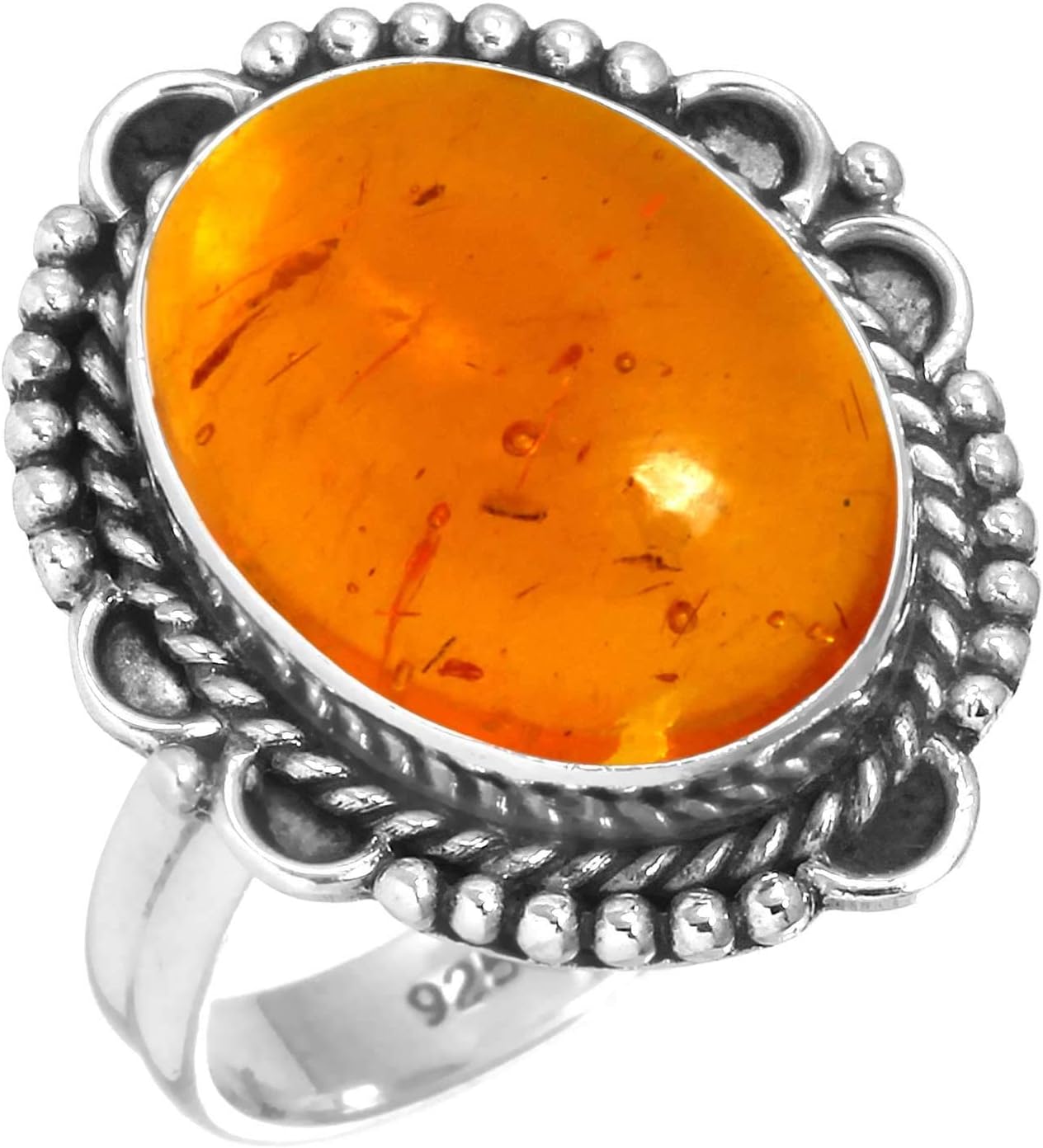 Handmade Genuine 925 Sterling Silver Ring Chunky Natural Gemstone Crystal, Carnelian, Agate, Garnet Oval Boho Jewelry For Women